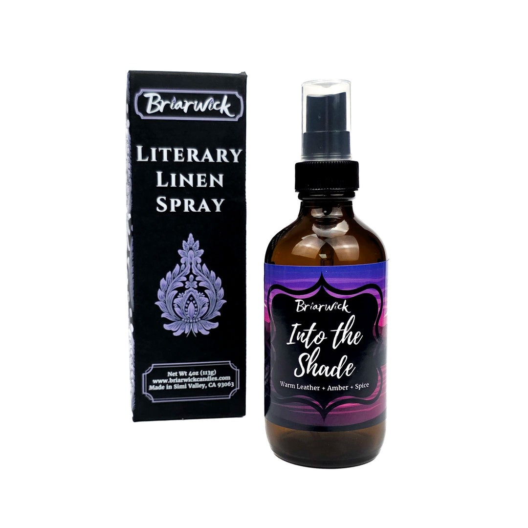 Briarwick Literary Linen Spray bottle and packaging on a white background