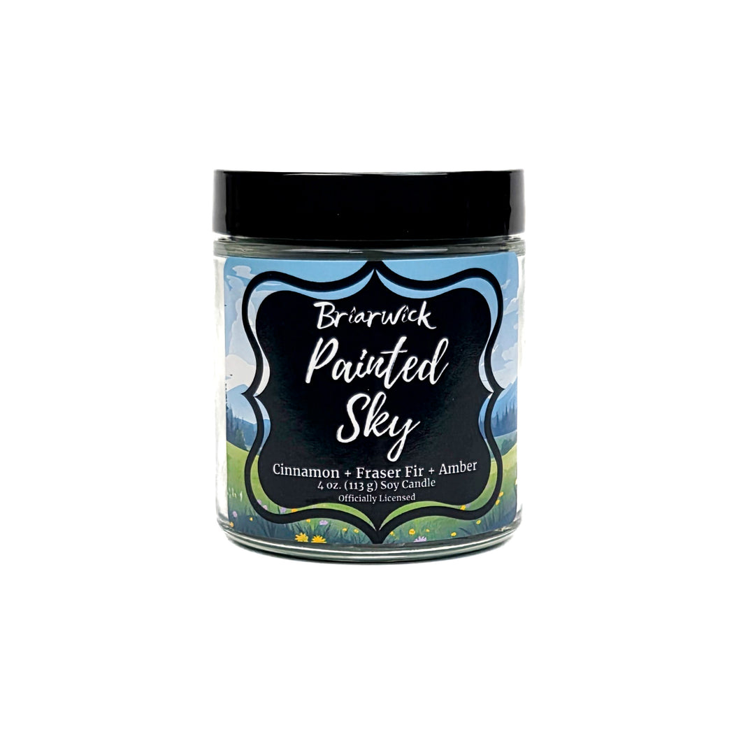 Jar of Briarwick Painted Sky candle on a white background