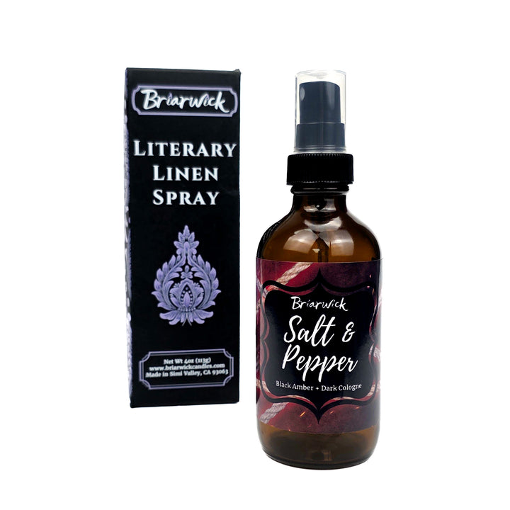 Briarwick Literary Linen Spray bottle and packaging on a white background