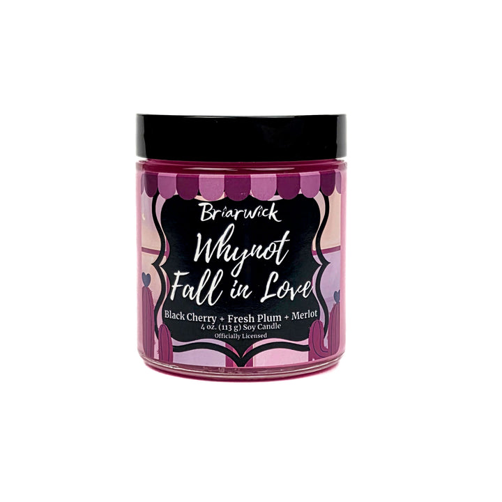 Jar of Briarwick Whynot Fall in Love candle on a white background