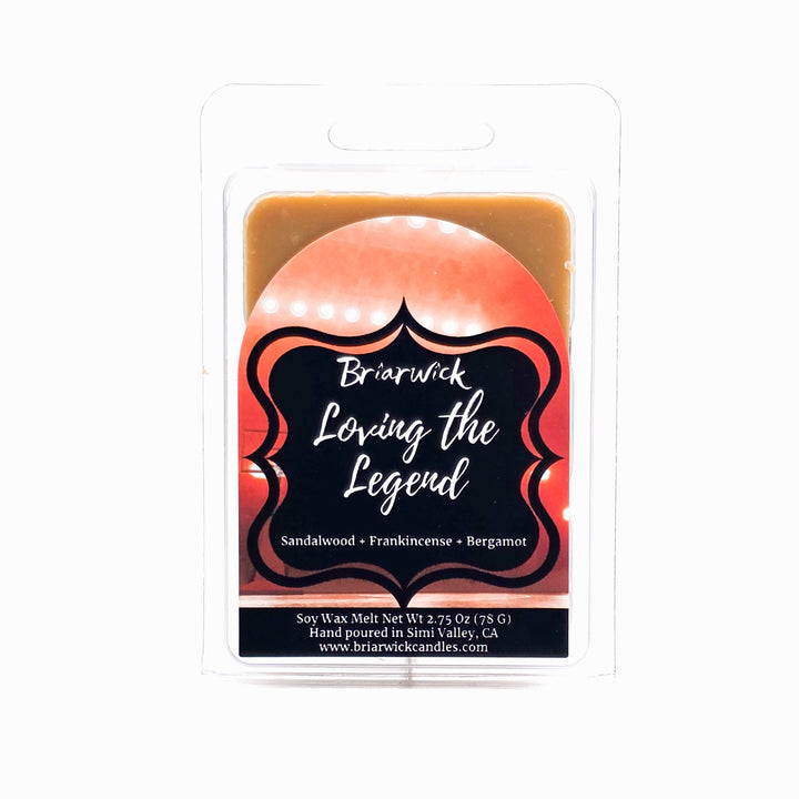 Briarwick soy wax melt package with 'Loving the Legend' label on a white background