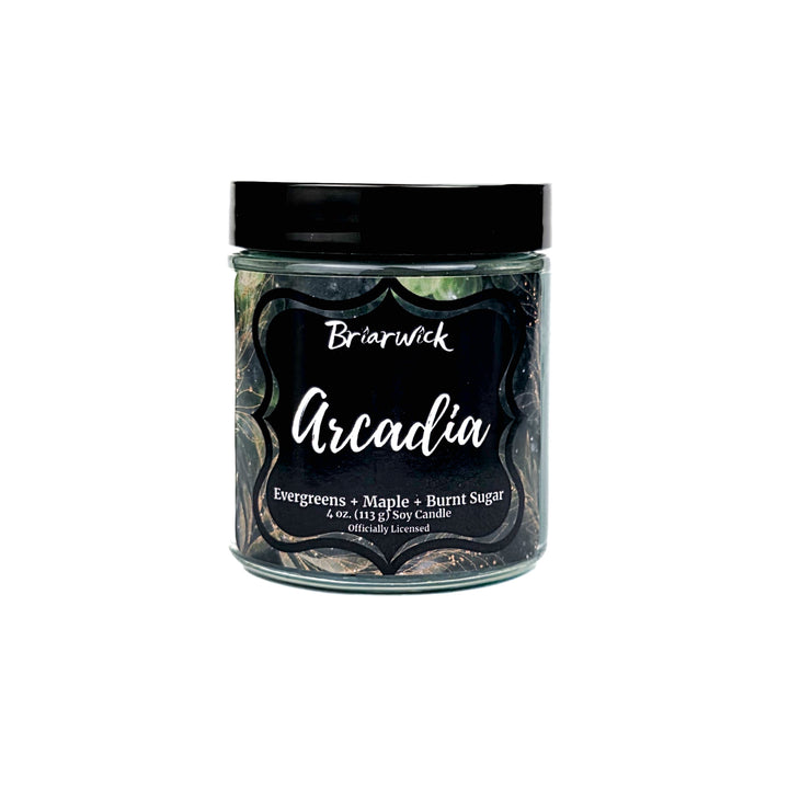 Jar of Briarwick Arcadia candle on a white background
