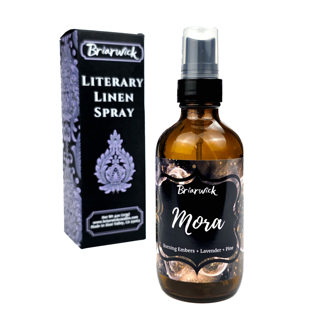 Briarwick Literary Linen Spray bottle and packaging on a white background