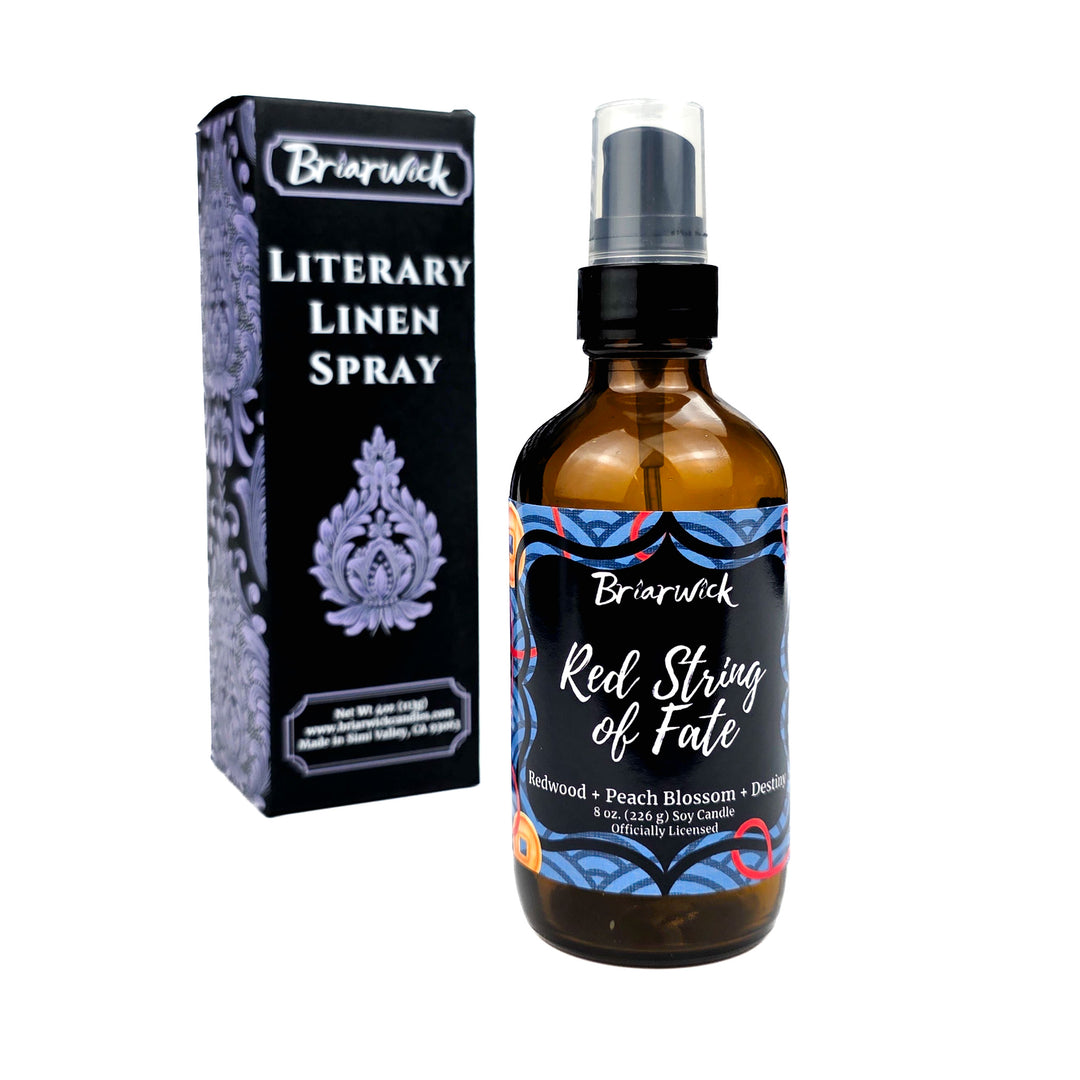 Briarwick Literary Linen Spray bottle and packaging on a white background