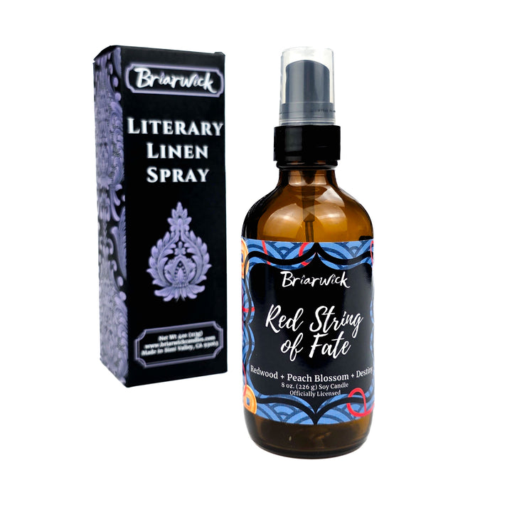Briarwick Literary Linen Spray bottle and packaging on a white background