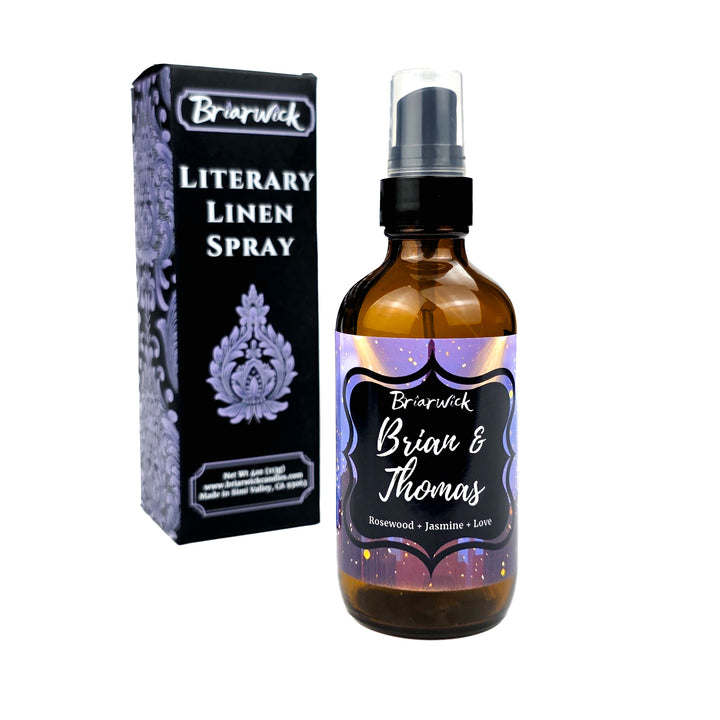 Briarwick Literary Linen Spray bottle and packaging on a white background