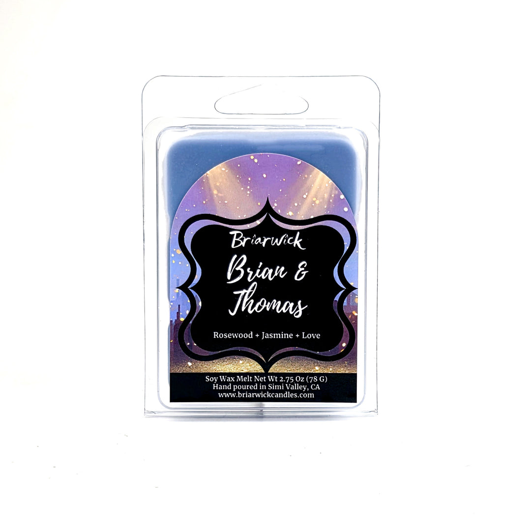 Briarwick soy wax melt package with 'Brian & Thomas' branding on a white background