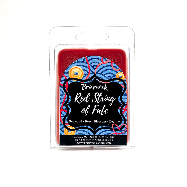 Briarwick Red String of Fate wax melt packaging on a white background