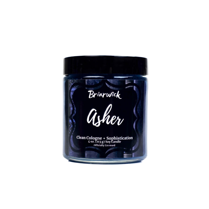 Jar of Briarwick Asher candle on a white background