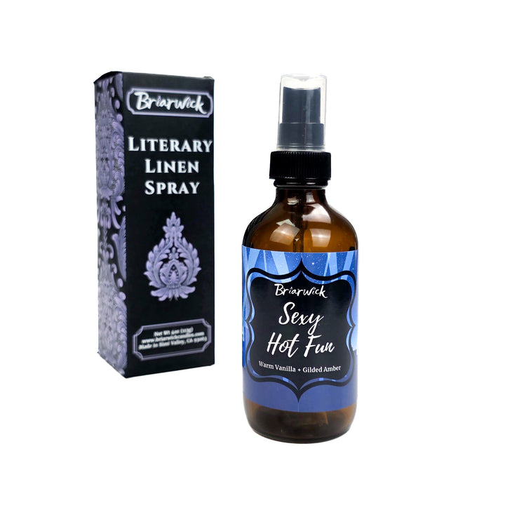 Briarwick Literary Linen Spray bottle and packaging on a white background