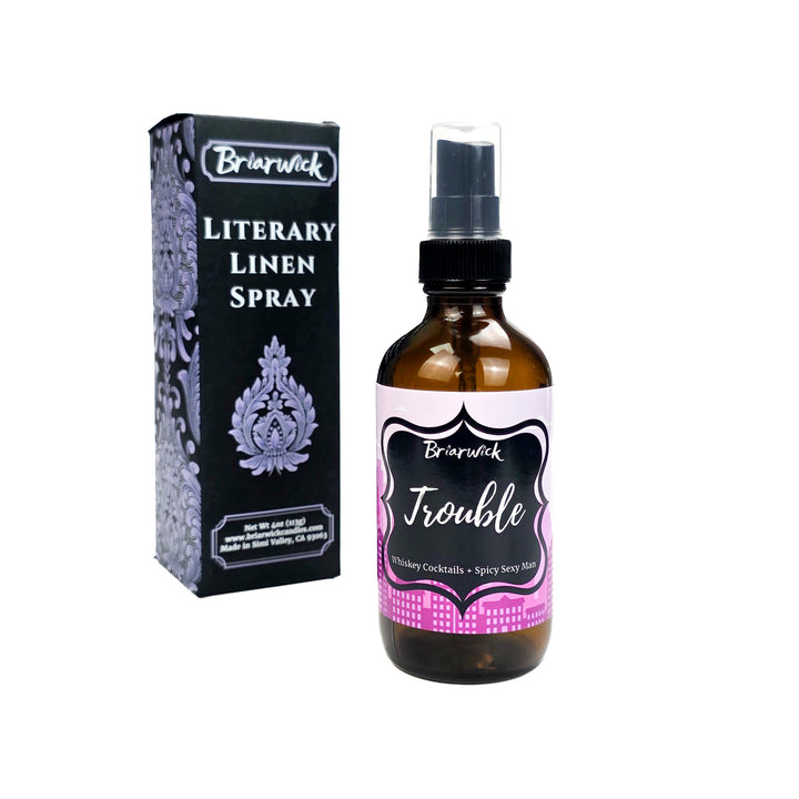 Briarwick Literary Linen Spray bottle and packaging on a white background