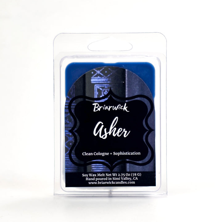 Soy wax melt package with 'Briarwick Asher' branding on a white background