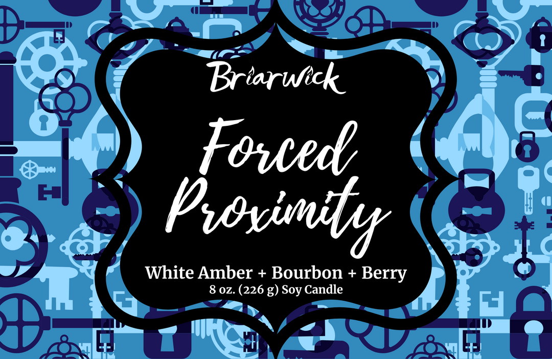 Forced Proximity label with blue lock & key design