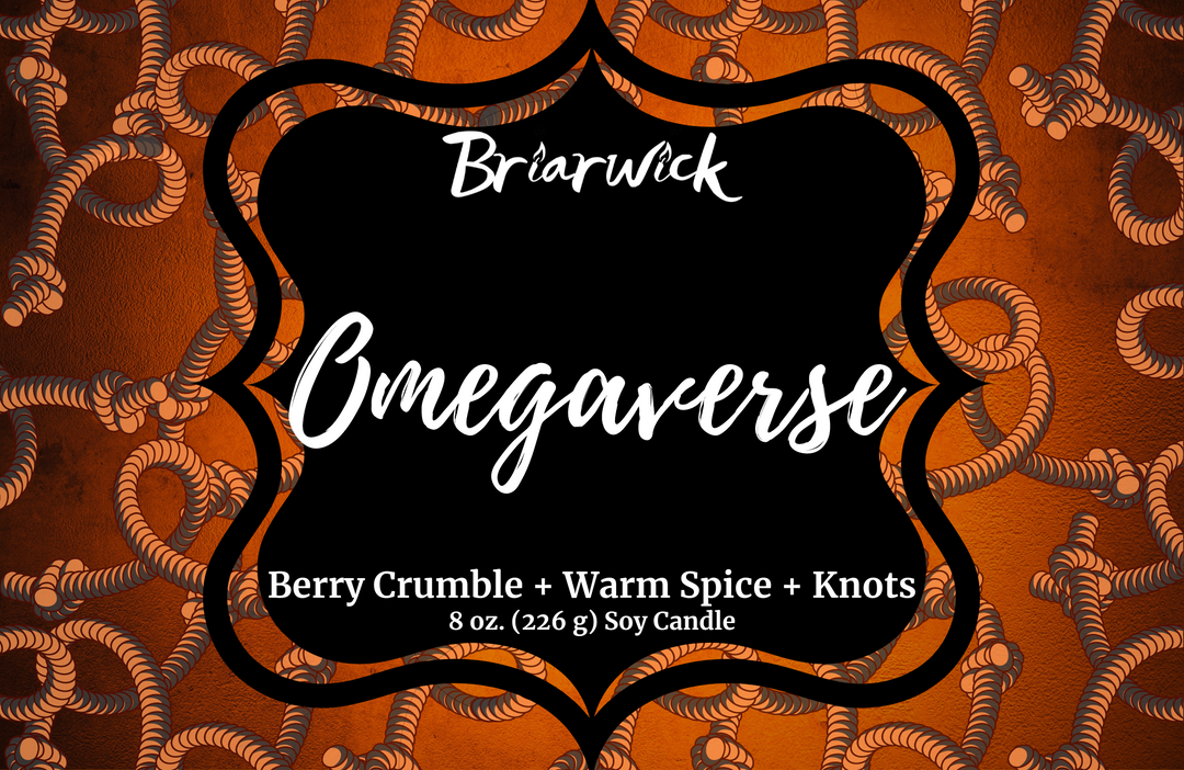 Omegaverse label with an orange rope design