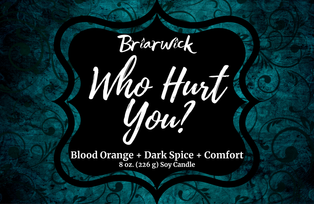 Who Hurt You? label with blue ornamental design