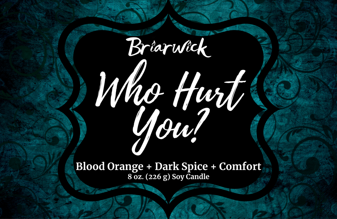 Who Hurt You? label with blue ornamental design