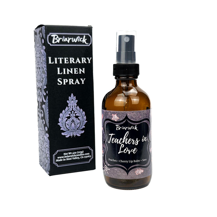 Briarwick Literary Linen Spray bottle and packaging on a white background