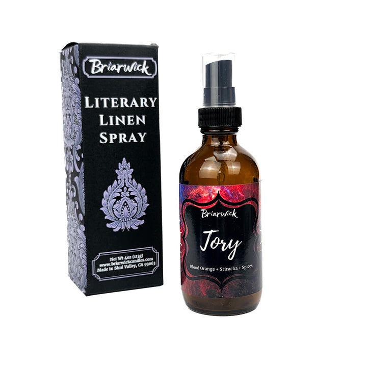 Brierwick Literary Linen Spray bottle and packaging on a white background