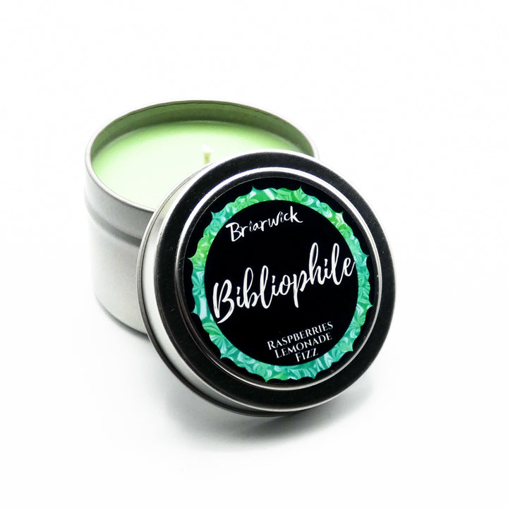 a tin of lip bale sitting on top of a white table