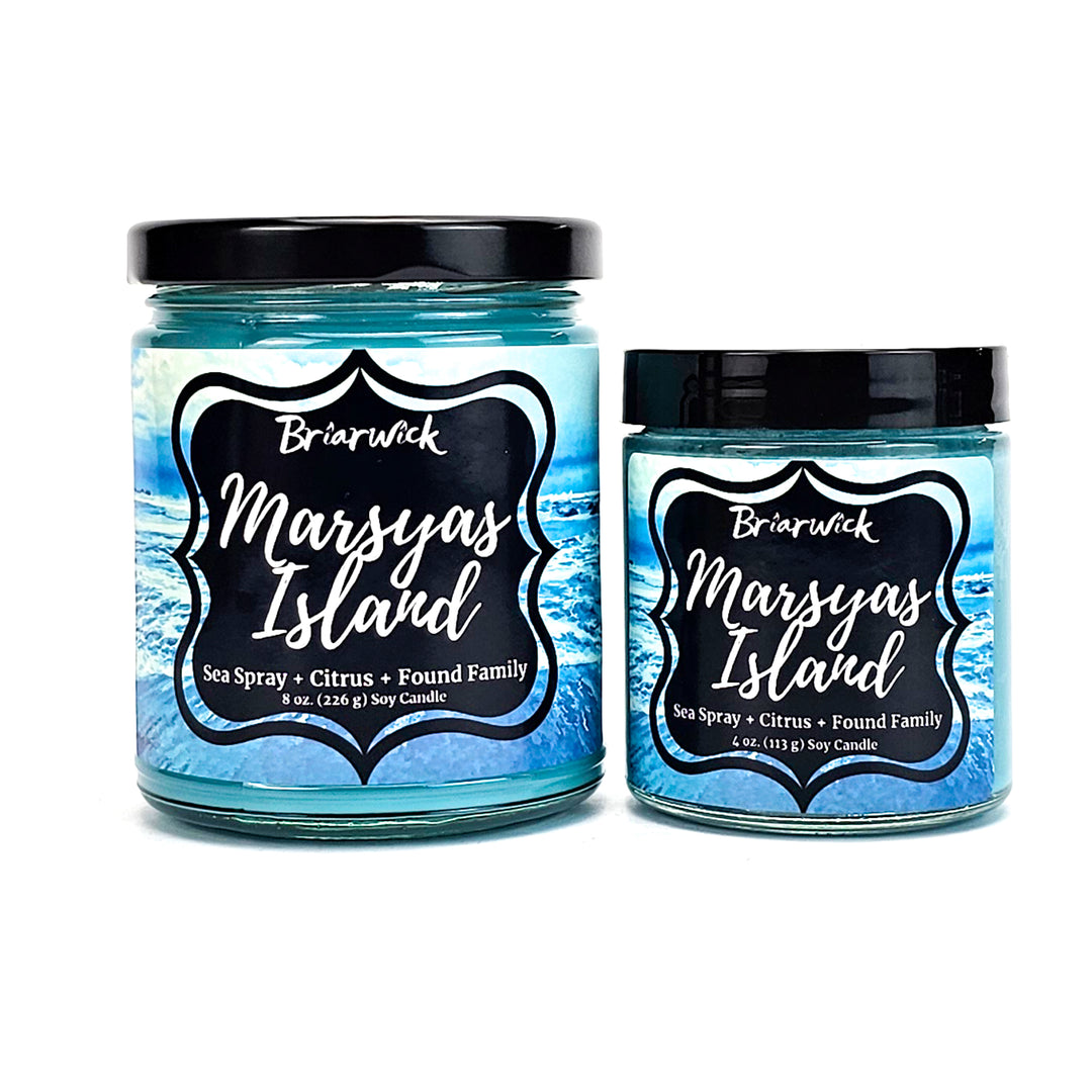 two jars of margars island sea salt on a white background
