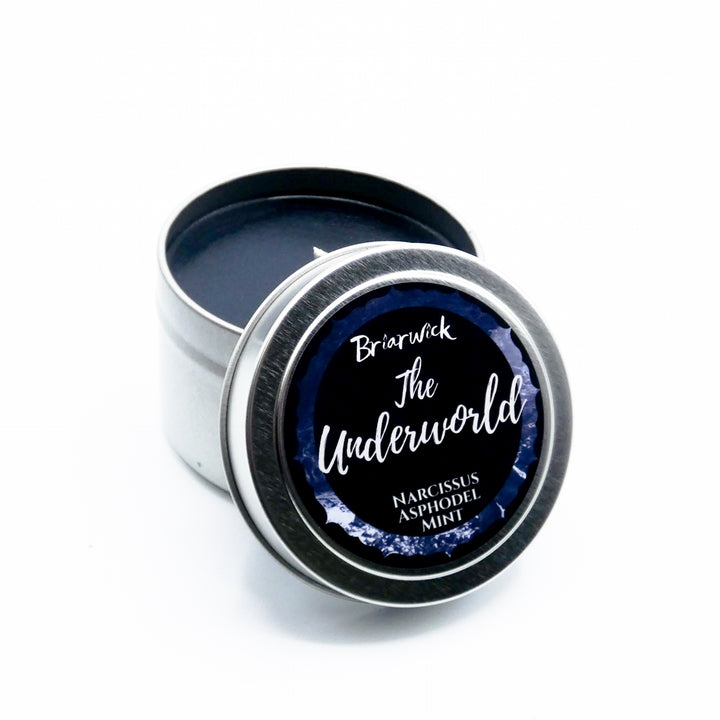 a tin with a label on it that says the underworld