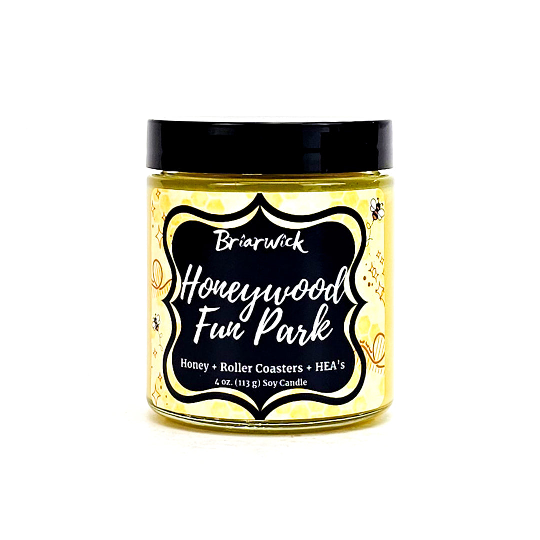 a jar of honeywood fine puree on a white background