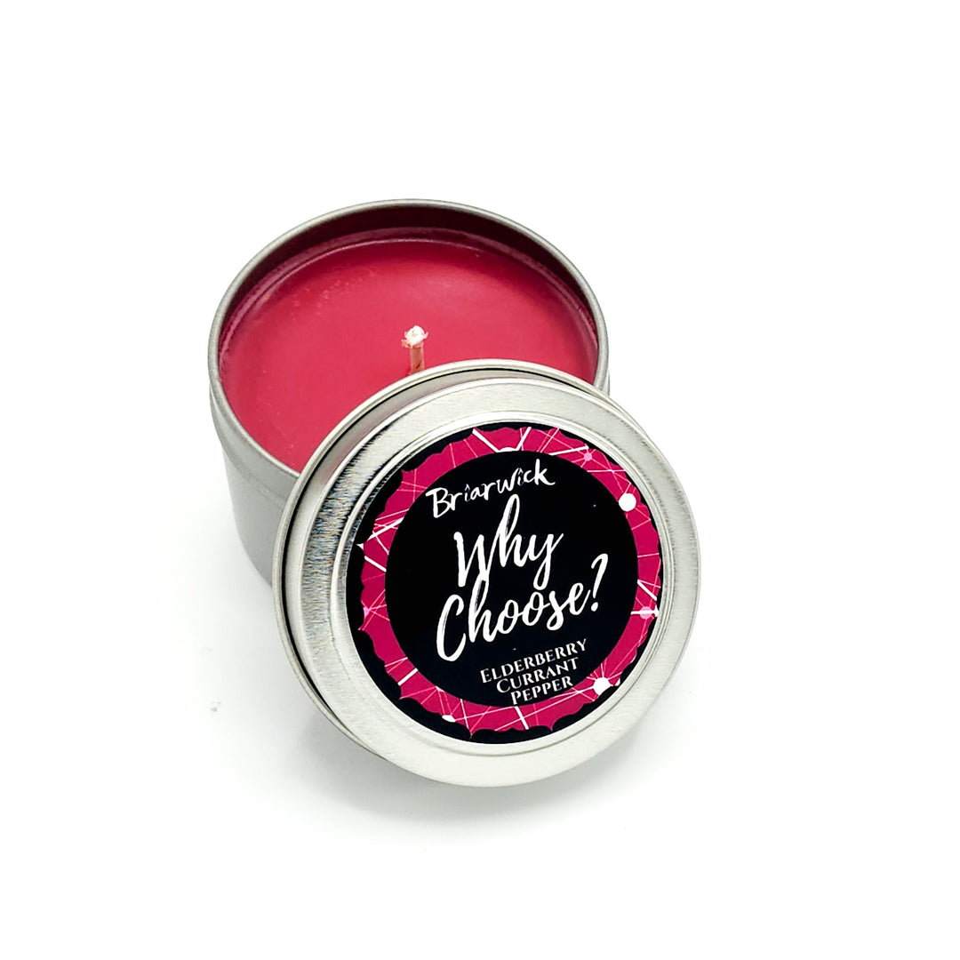 a tin of pink wax on a white background