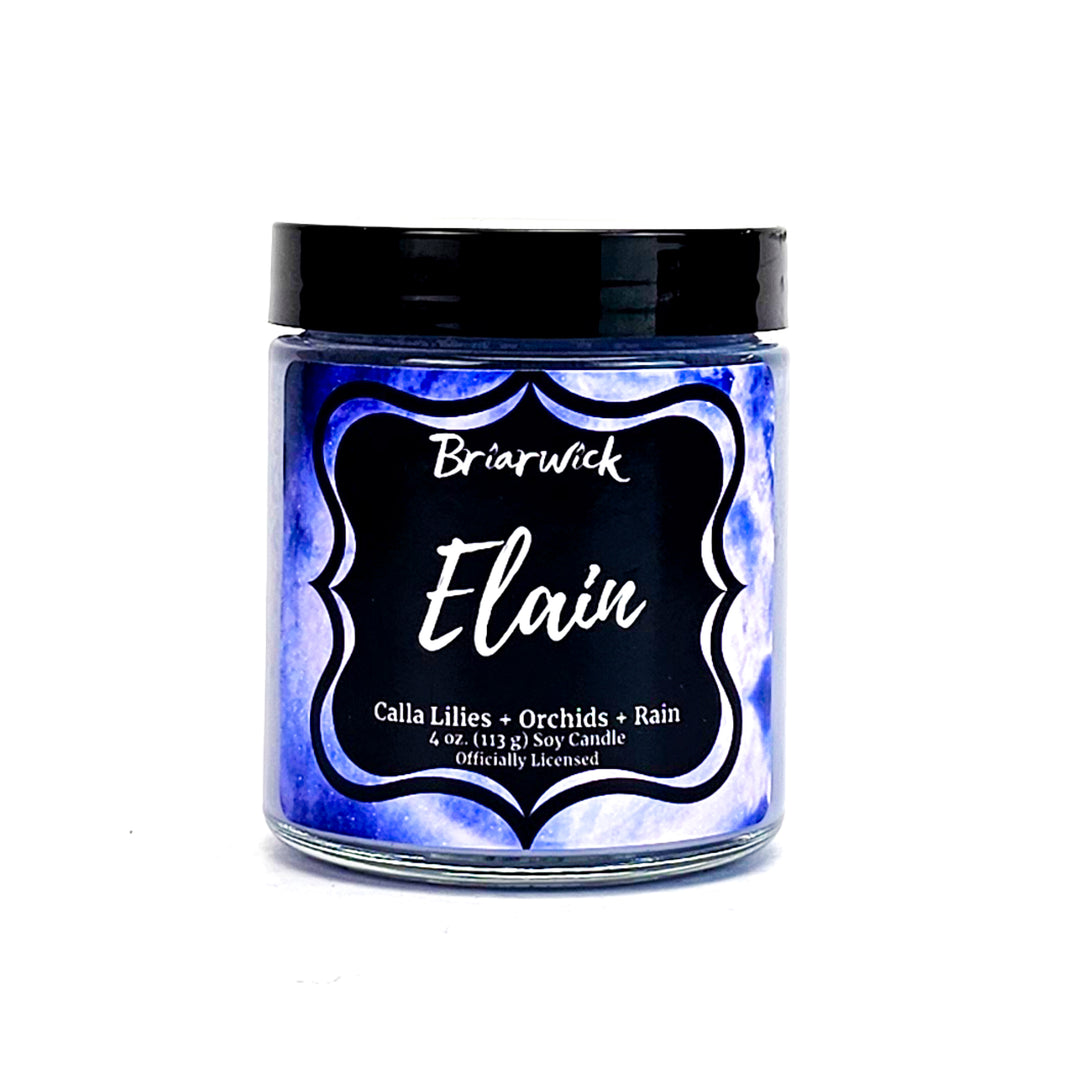 a jar of blue and white candles on a white background