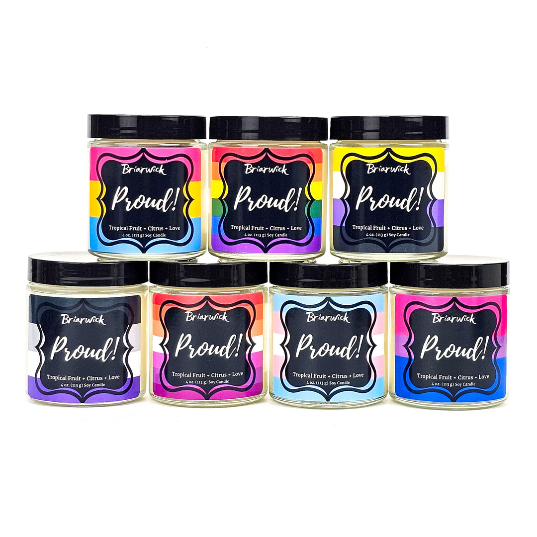 PROUD! 4oz white candle with rainbow pride flag on a white background

PROUD! 4oz white candle with lesbian pride flag on a white background

PROUD! 4oz white candle with bisexual pride flag on a white background

PROUD! 4oz white candle with transgender pride flag on a white background

PROUD! 4oz white candle with asexual pride flag on a white background

PROUD! 4oz white candle with nonbinary pride flag on a white background

PROUD! 4oz white candle with pansexual pride flag on a white background