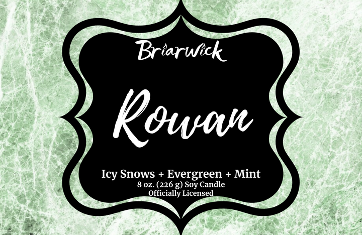 Rowan label with white textured design