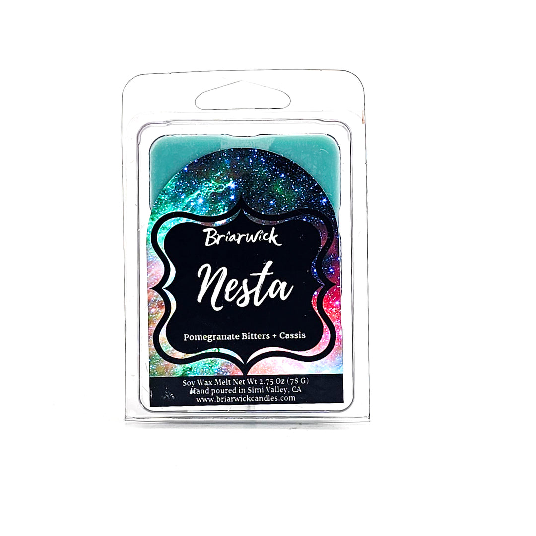 Nesta 2oz turquoise Wax Melt with turquoise galaxy design on a white background