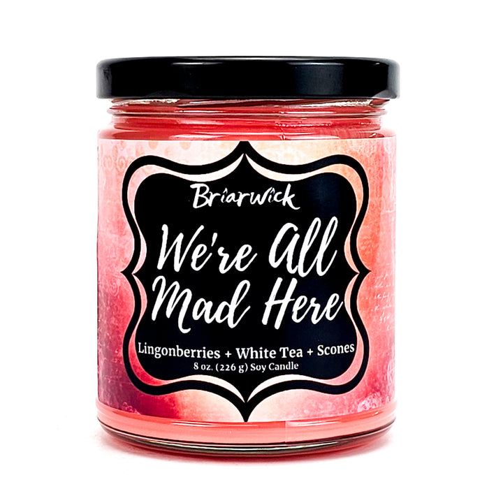 we're all madd here candle in a jar