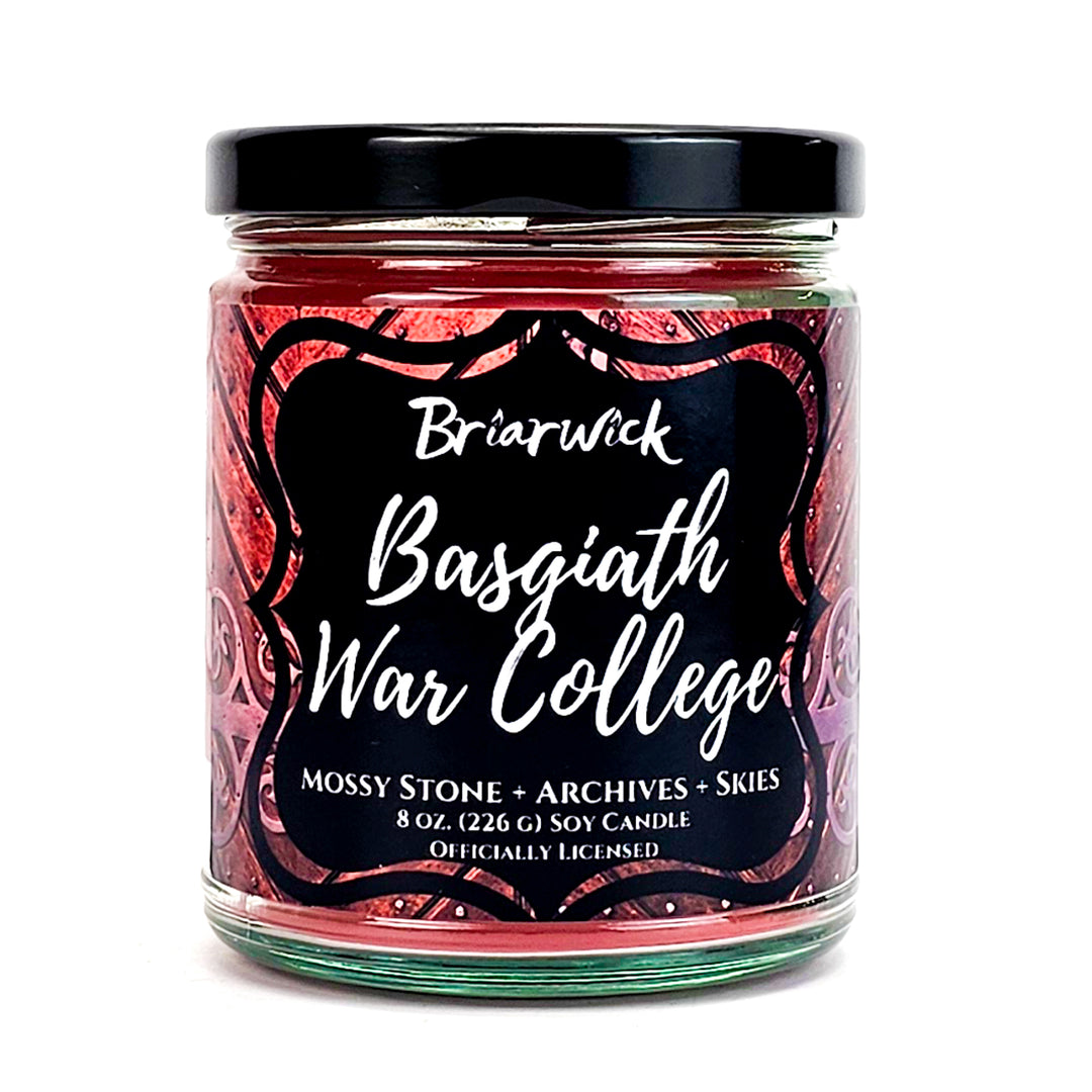 Basgiath War College 8oz persimmon candle with orange textured design on a white background