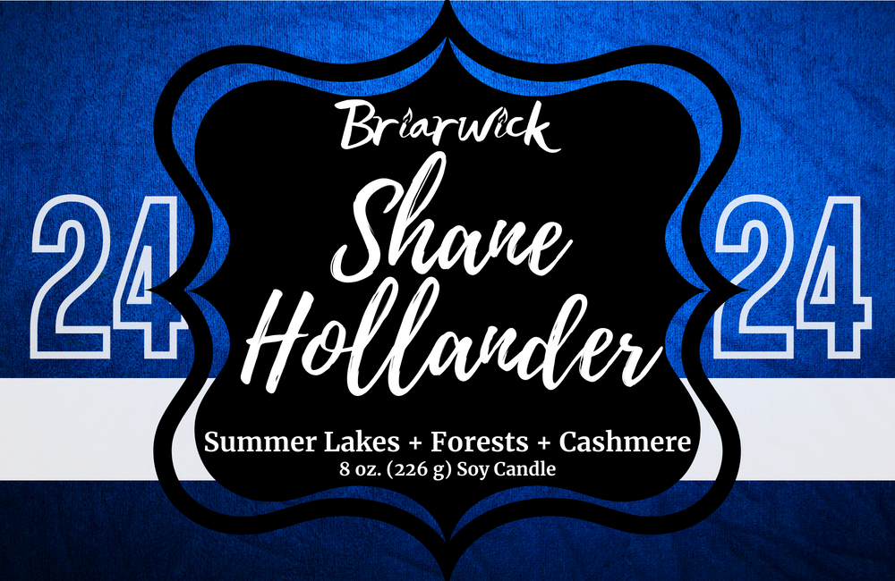 Shane Hollander with blue hockey jersey design