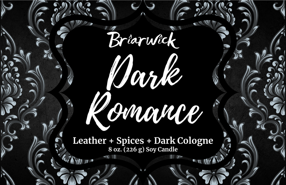 Dark Romance label with gray ornamental design