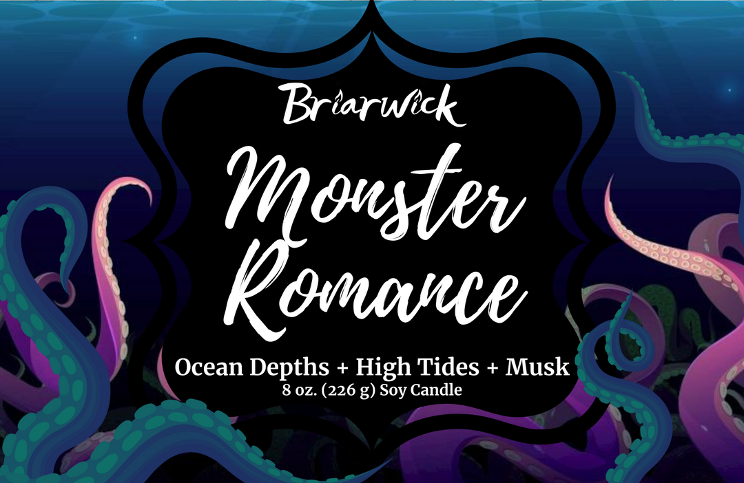 Monster Romance label with blue tentacle design