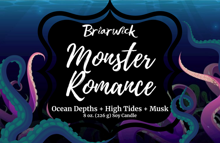 Monster Romance label with blue tentacle design